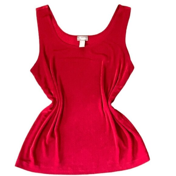 Chico's Travelers Travel Tank Top Sz 2 (L/12) Red #19778 - Picture 1 of 6